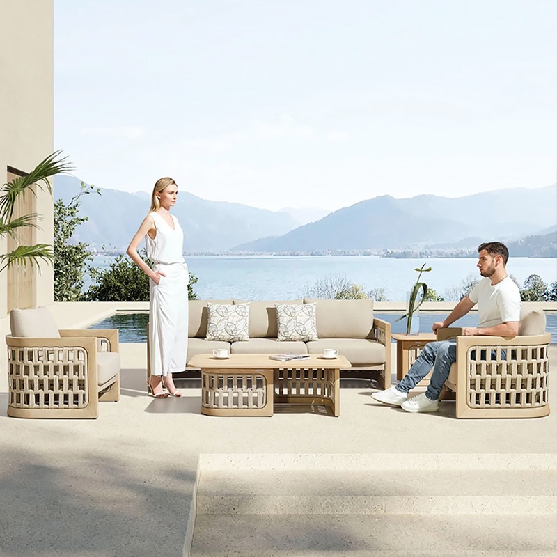 Outdoor Furniture Teak - # Conjunto de Sofá de Madeira
