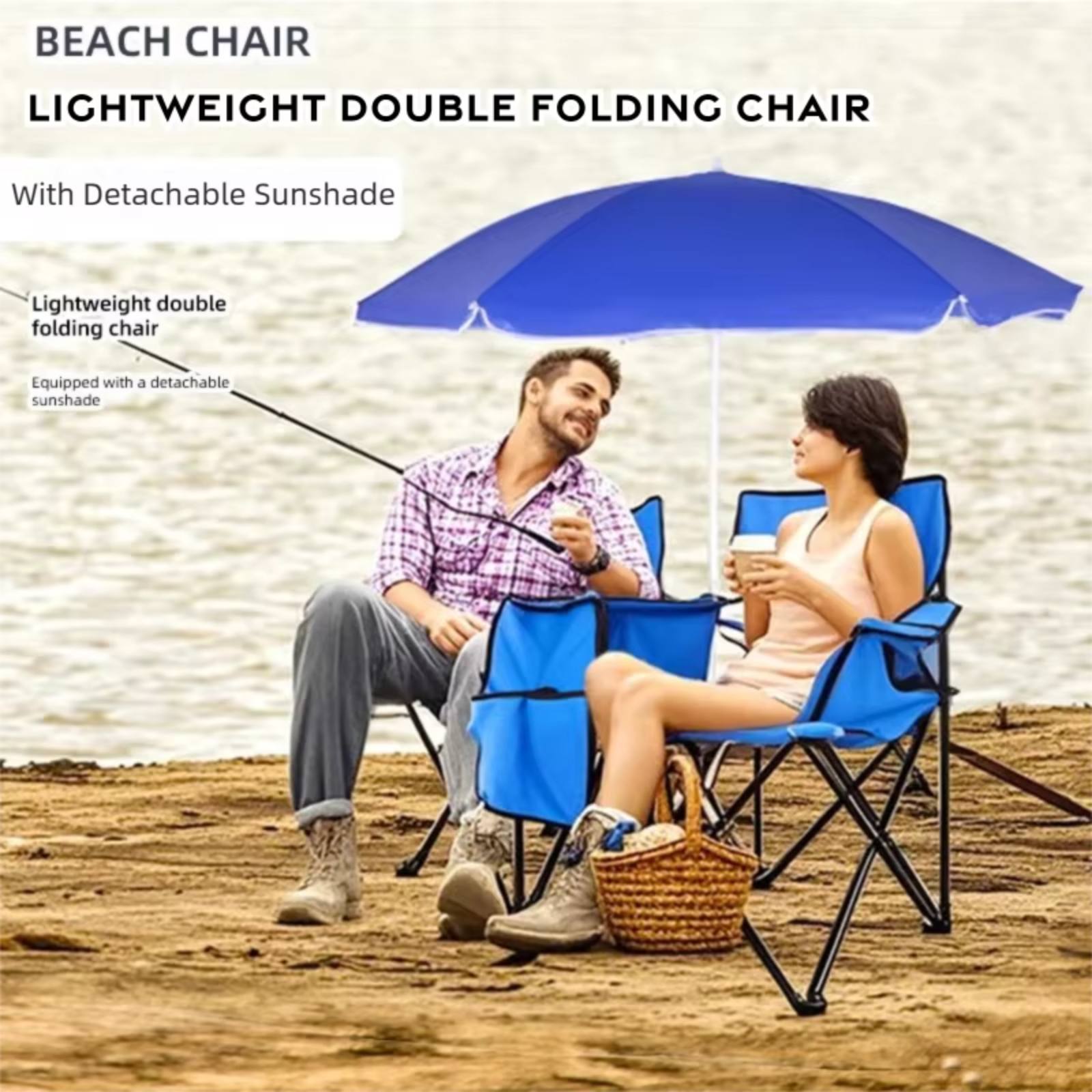 Outdoor Furniture Polywood - Cadeira de Camping Dobrável Dupla com