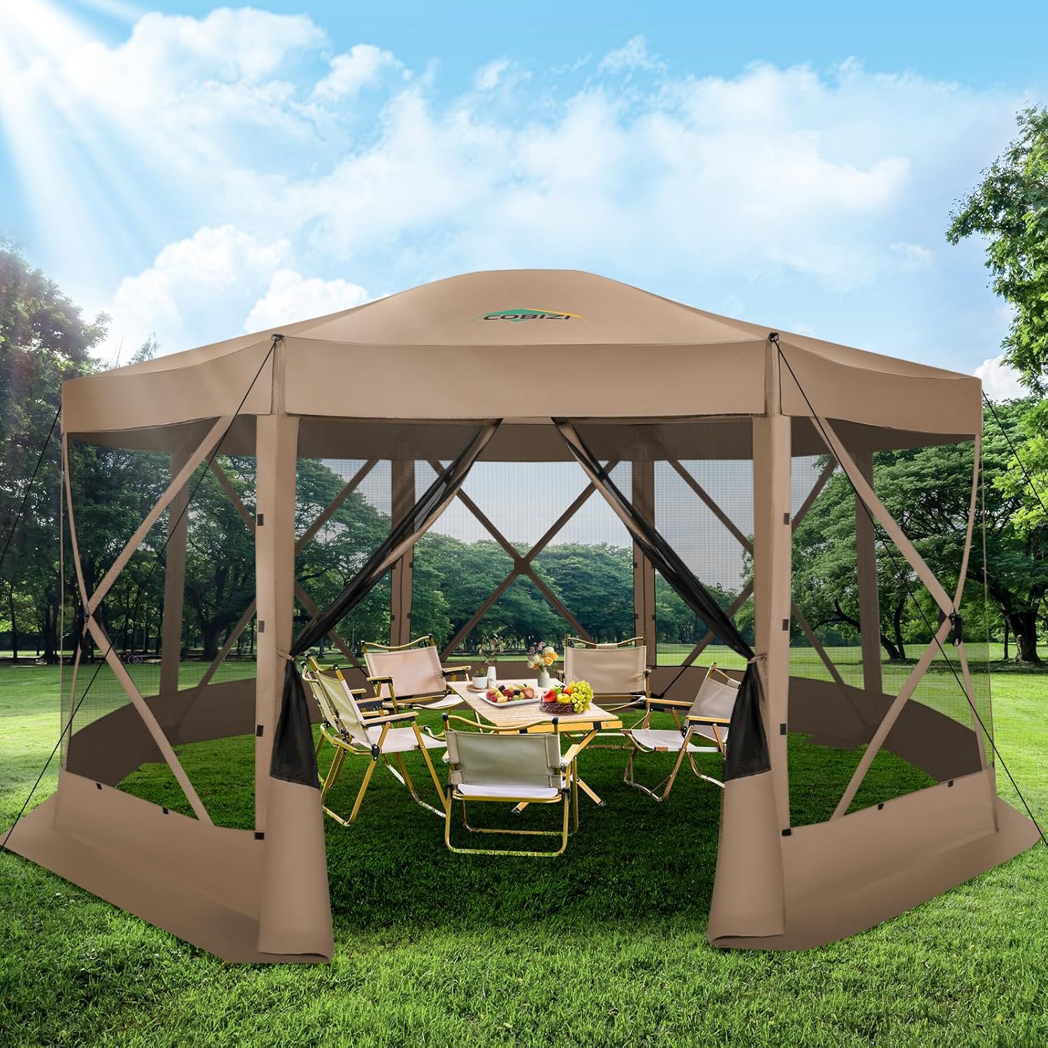 Gazebo Pop Up - Tenda Gazebo Pop-Up 15x15 com Mosquiteiro