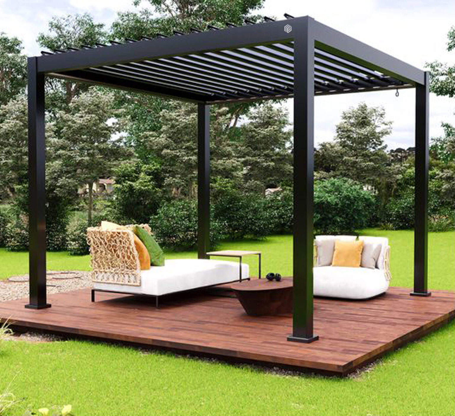 Outdoor Furniture Ideas - Pérgola de Alumínio Moderna com Persianas