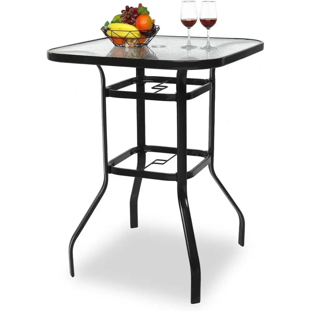Outdoor Furniture Black - Mesa de Bar Externa de Metal