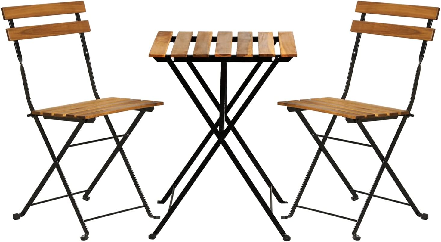 Outdoor Furniture Small - Conjunto de bistrô dobrável de 3