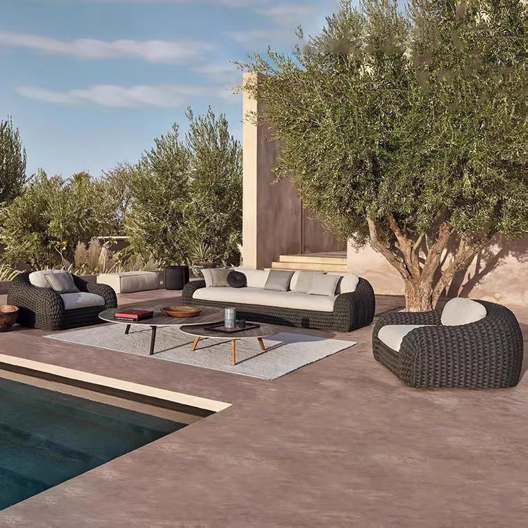 Outdoor Furniture Teak - Conjunto de Sofá de Rattan HYS