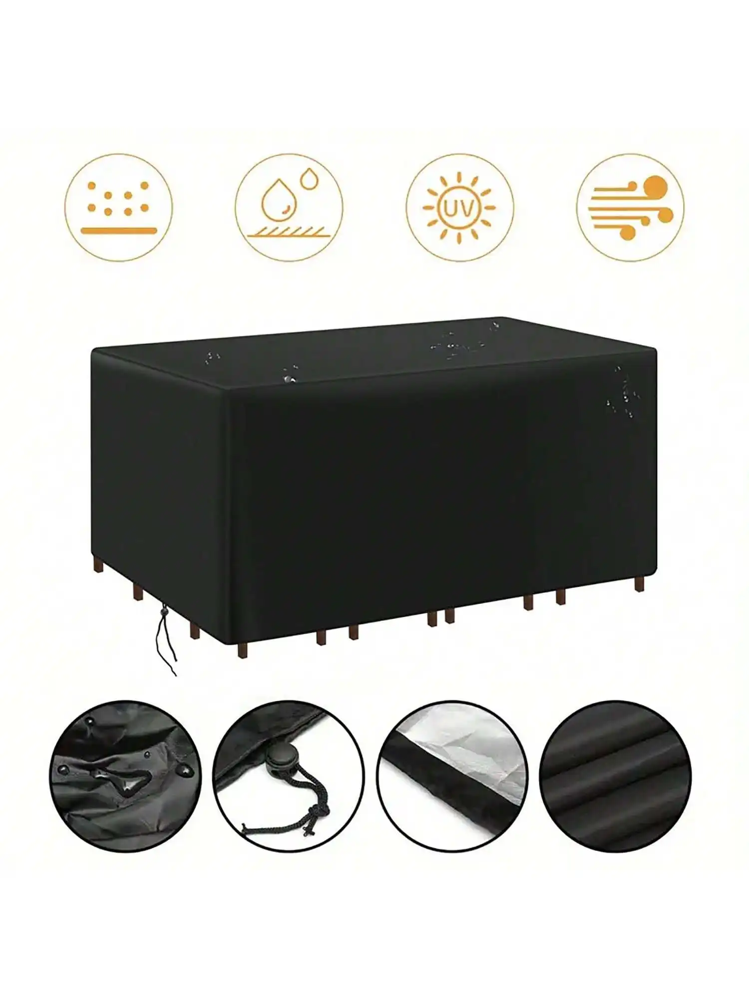 Outdoor Furniture Black - Capa Protetora Impermeável para Mobiliário de