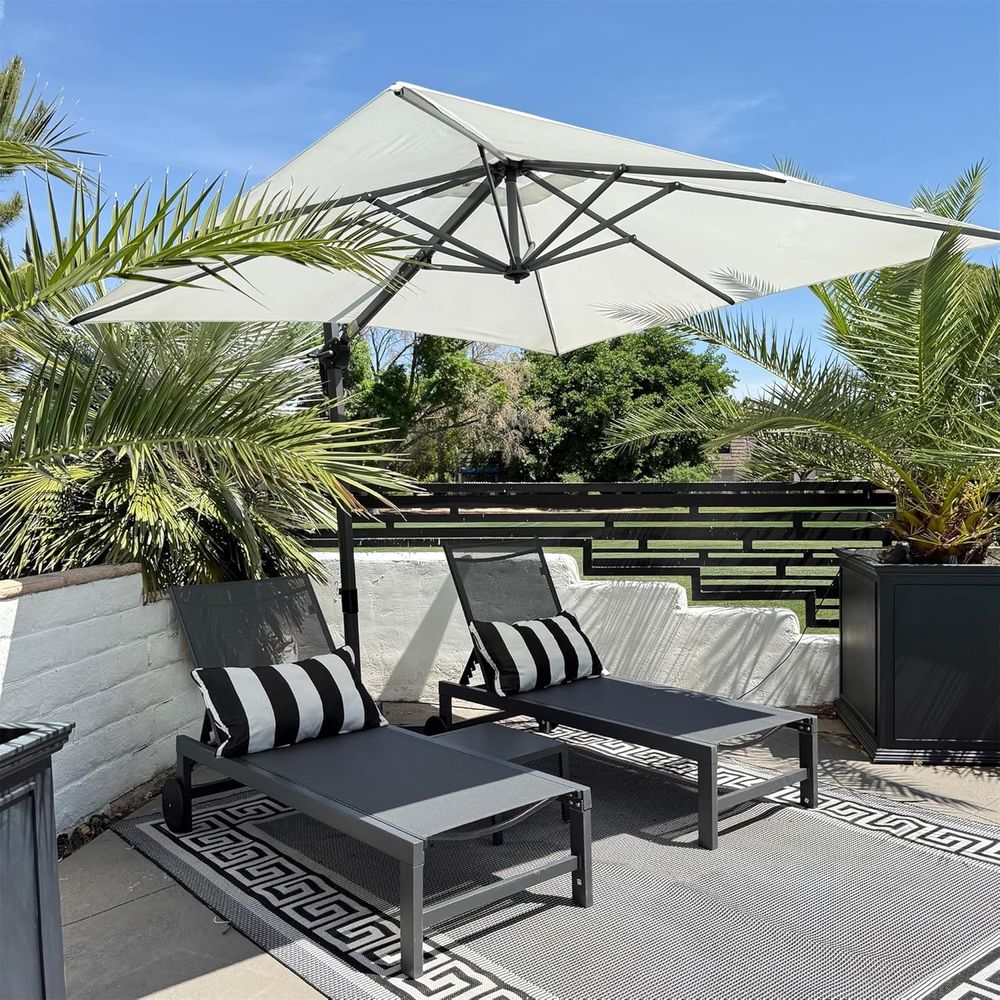 Deck Chair Lounger - Conjunto de 4 Espreguiçadeiras de Piscina