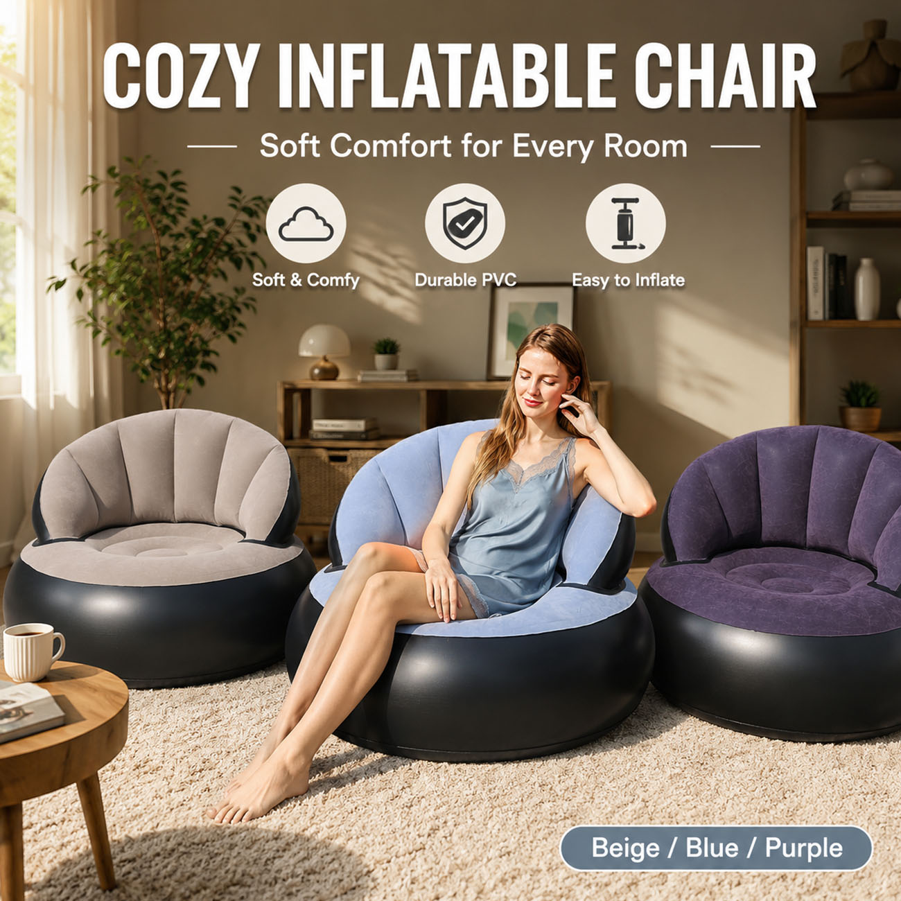 Outdoor Furniture Small - Cadeira Inflável para Adultos, Cadeira de