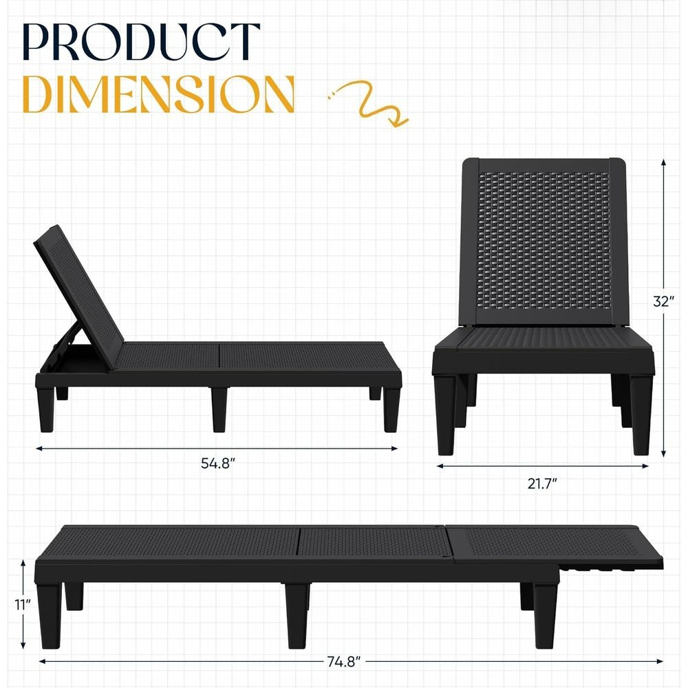Conjunto de 2 Cadeiras com Enc - Deck Chair Lounger avaliação e preço