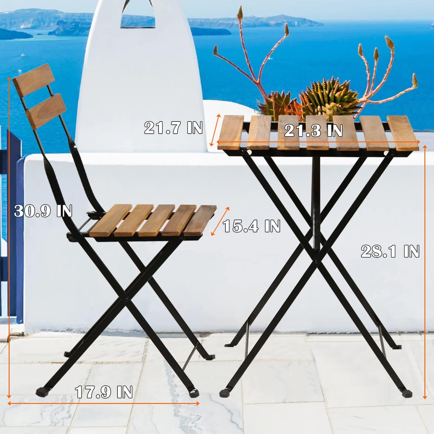 Conjunto de bistrô dobrável de - Outdoor Furniture Small avaliação e preço