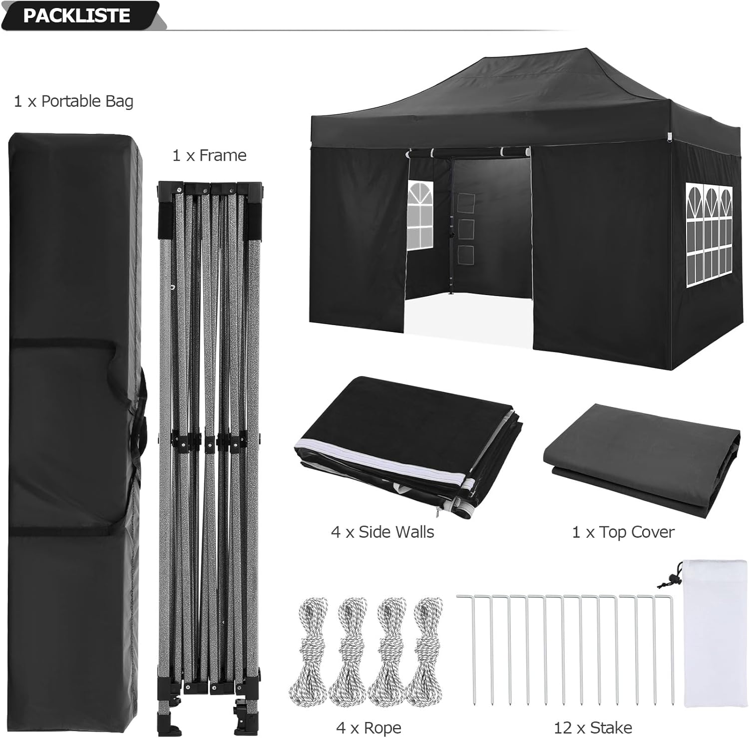 Tenda Pop Up 10x15FT com 4 Par - Gazebo Pop Up avaliação e preço