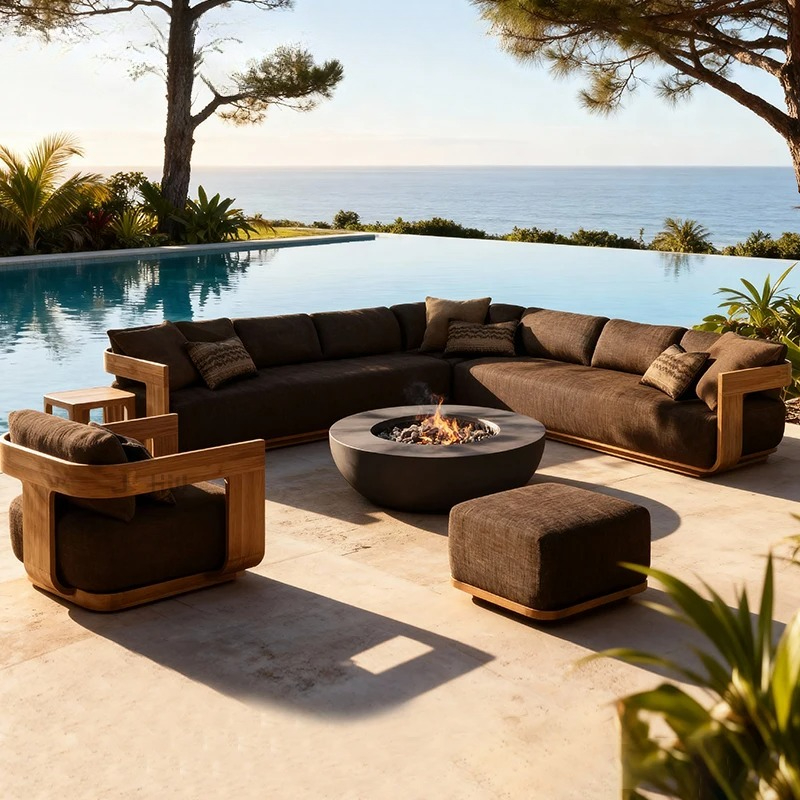 Sofá com Almofada Impermeável  - Outdoor Furniture Teak avaliação e preço