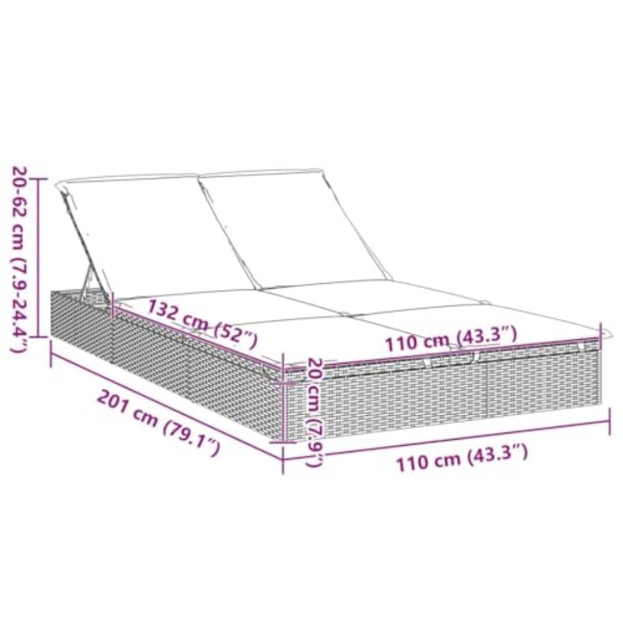 Espreguiçadeira para 2 Pessoas - Deck Chair Lounger avaliação e preço