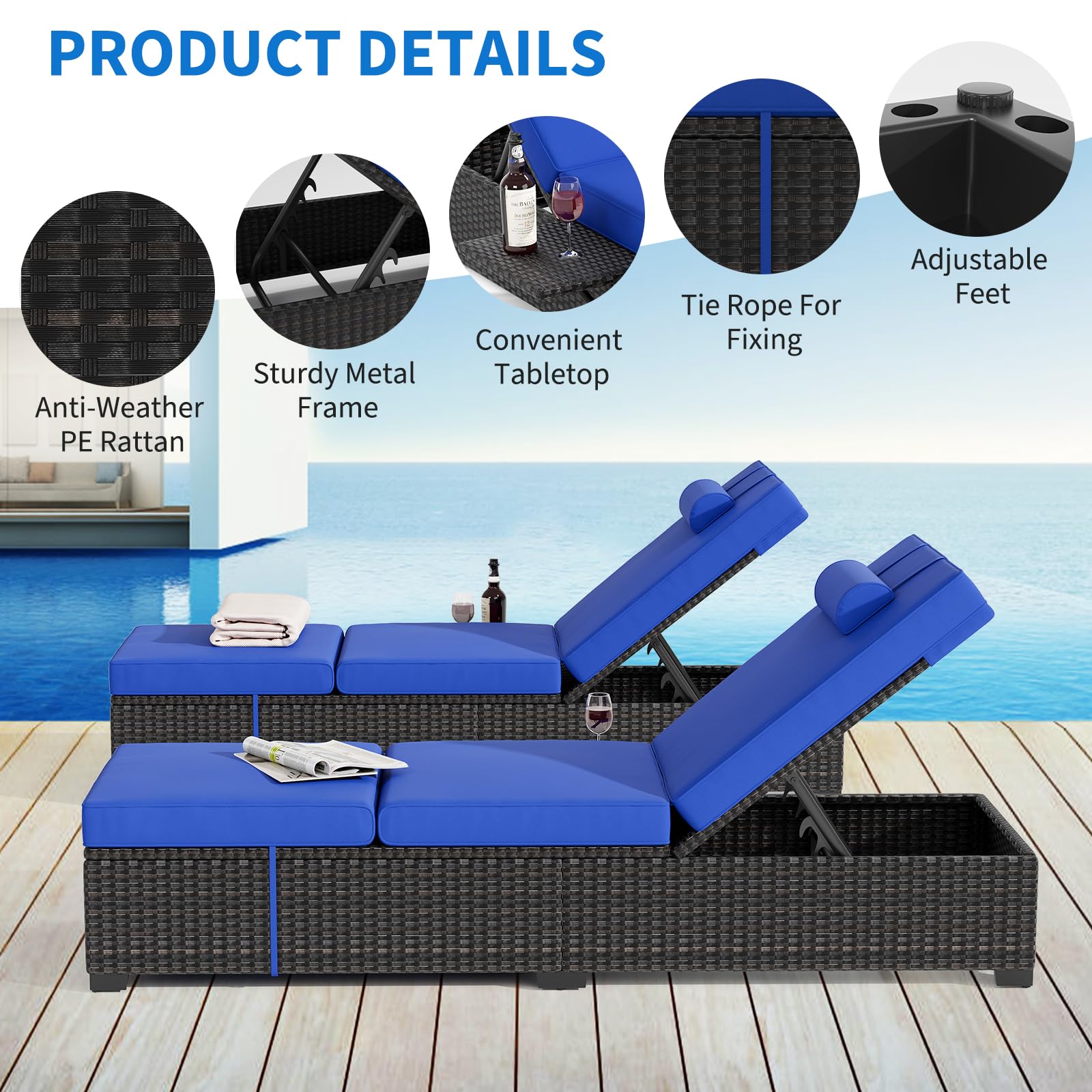 Conjunto de 2 Espreguiçadeiras - Deck Chair Lounger avaliação e preço